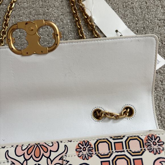Tory Burch Gemini Link Hicks Garden Large Chain Leather Shoulder/crossbody Bag - Picture 6 of 15